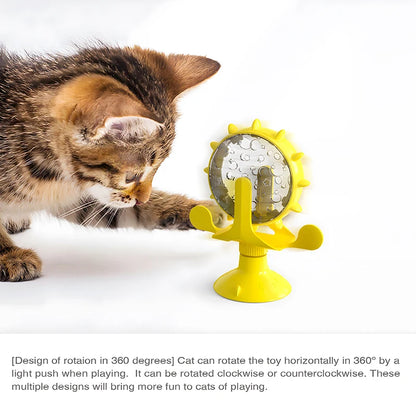 cat treat wheel, interactive puzzle feeder,  food dispensing toy, fun cat games, indoor cat entertainment