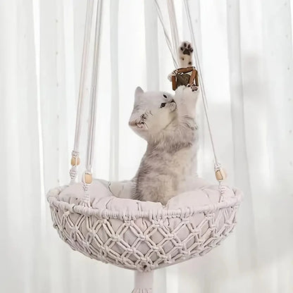 Pet Cat Hammock Swing Bed Bohemian Handwoven Tapestry Cotton Macrame For Home Bedroom Decoration Wall Hanging Without Mat
