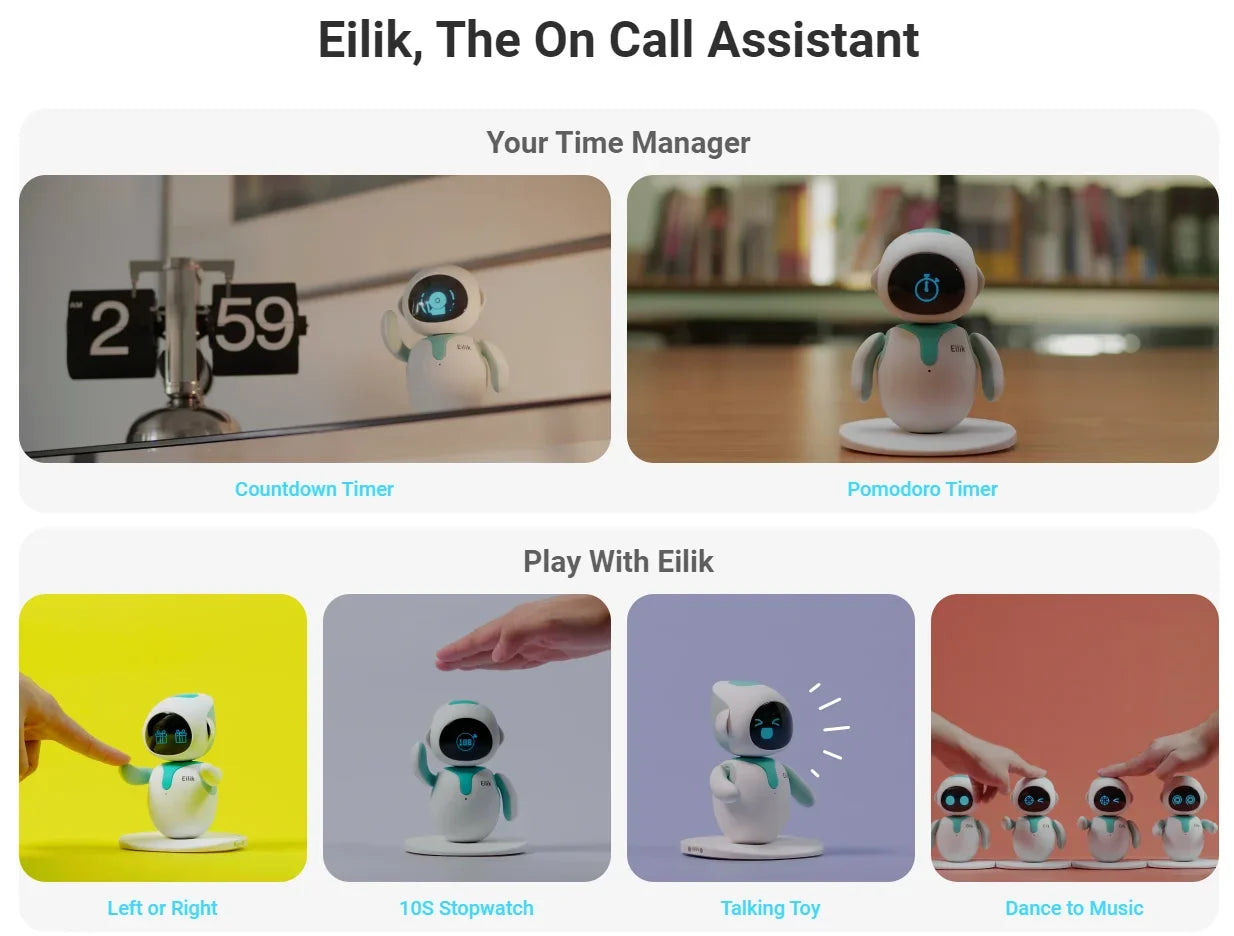 Electron AI Pet Eilik Smart Robot Desktop Toy Emotional Intelligent Companion Pets Touch Intractive Toys Children Adult Robots