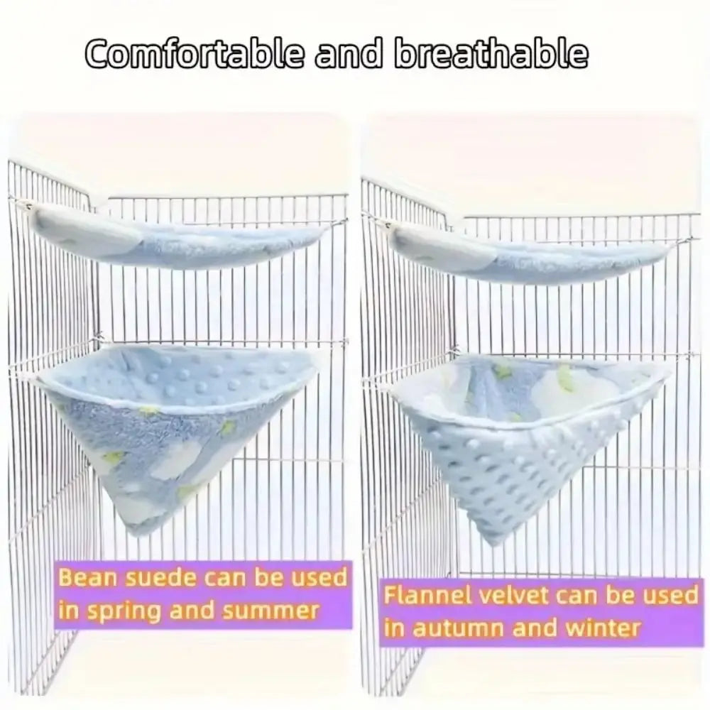 Fashion Hanging Small Pet Cage Flannel Velvet Warm Pet Hammock Breathable Squirrel Beds for Sugar Glider Parrot Hamster