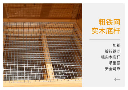152*66*100cm Wooden Cage for Chicken Coop Hen Cat Dog House Household Easy Clean Outdoor Pet Cage Solid Wood