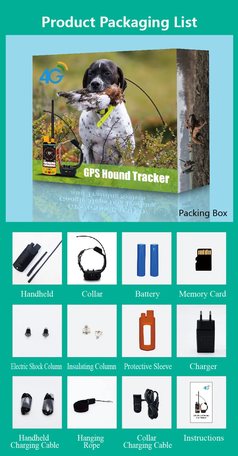 High end 4G hunting tracker dog tracking gps pet collar for pets（A tracking mon-itor + A locator collar）