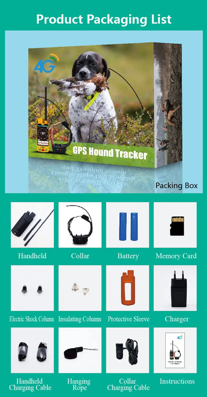 High end 4G hunting tracker dog tracking gps pet collar for pets（A tracking mon-itor + A locator collar）
