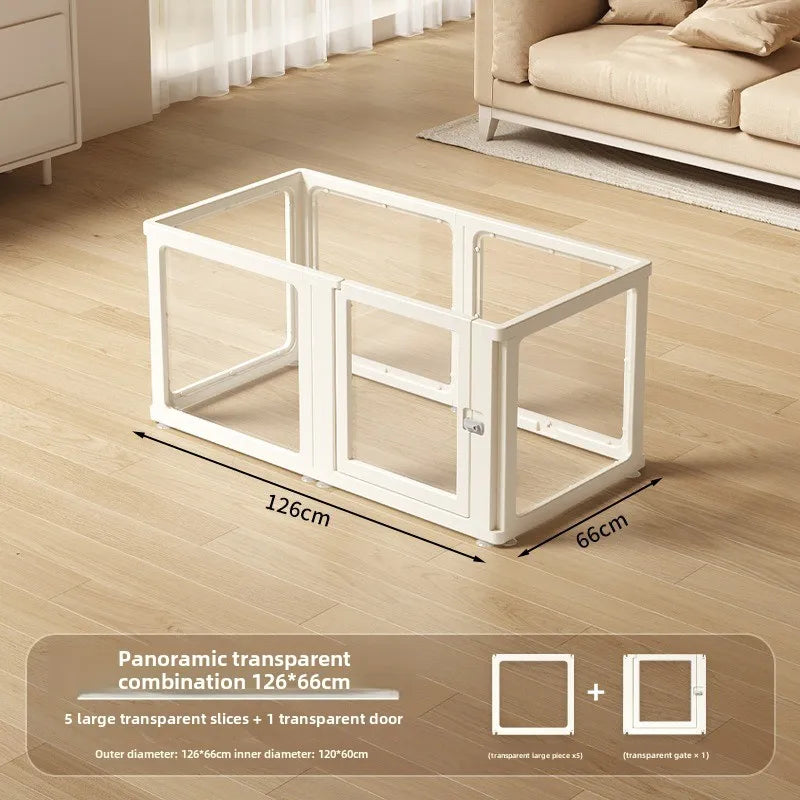 DIY Free Combination Pet Fence Fully Transparent Acrylic Small Dog Indoor Home Dog House Balcony Safety Fence Pet Furniture