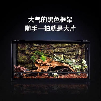 Detachable Glass Climbing Pet Breeding Box for Lizard Tortoise Snake Tree Frog Hamster,Multi Purpose Reptile Small Animal Tank