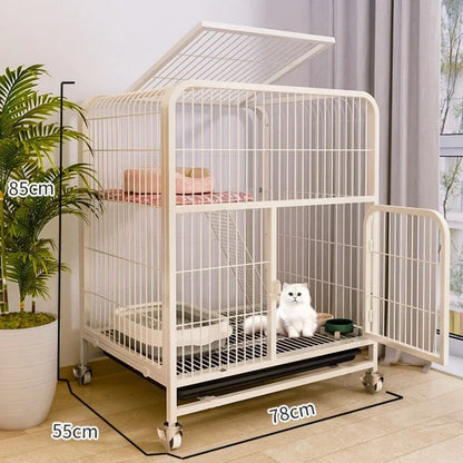 Window Openable Mesh Cat Cages Creative Pet Villa Duplex Luxury Cat Dog House Durable Metal Pet Room Modern Minimalist Doghouse