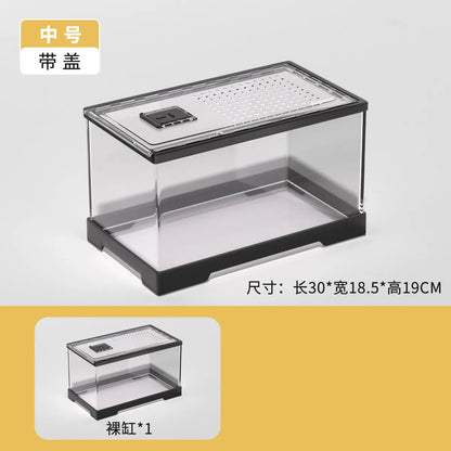 Transparent Rainforest Reptile Breeding Box for Bearded Dragon Lizard Hermit Crab,Palace Guard Ecological Crawling Pet Terrarium