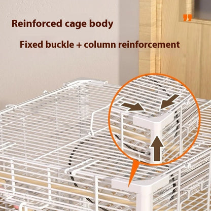 Small Pet Cage Insulated Habitat for Sugar Glider Degu Mouse Rat Chinchilla Ferret with Dense Metal Wire