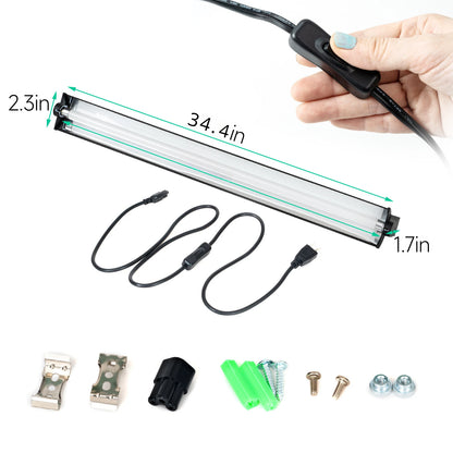 T5 HO UVB Lighting Combo Kit,Reptile Light Fixture with UVB 10.0 Tube Ideal for Bearded Dragon Lizard and Tortoise in Tropical