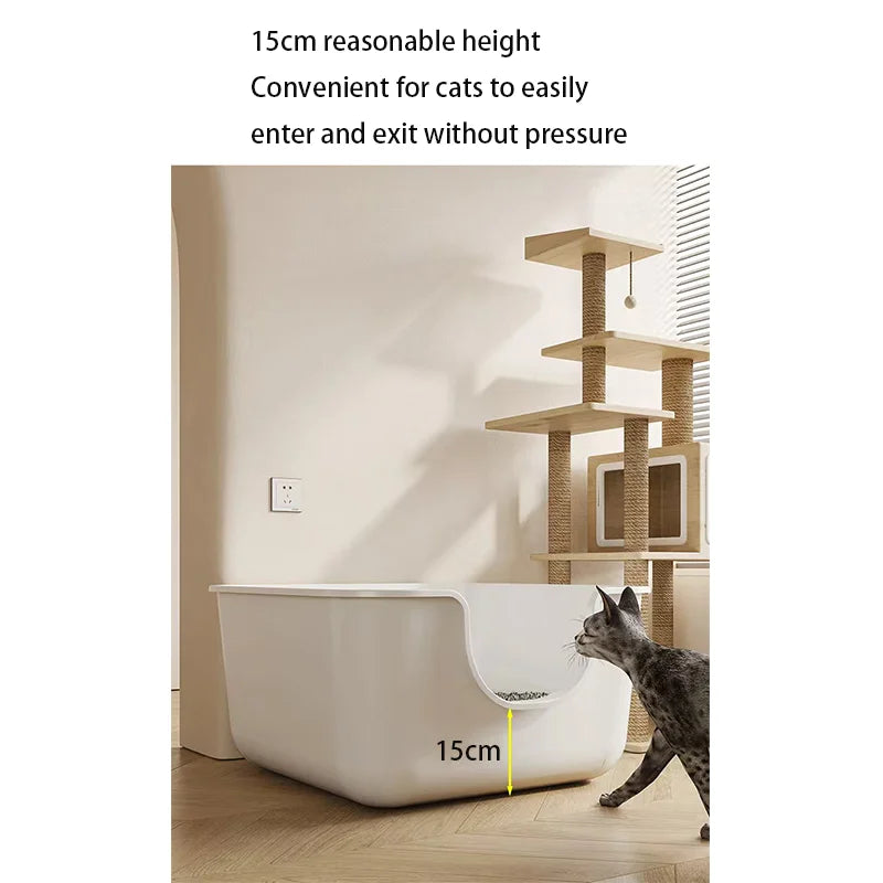 Oversized Cat Litter Box Extra Large Semi-Closed Open Cat Toilet Anti-Splash Young Cat Litter Box for Cat LitterBox Pet Supplies