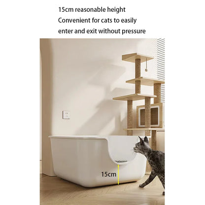 Oversized Cat Litter Box Extra Large Semi-Closed Open Cat Toilet Anti-Splash Young Cat Litter Box for Cat LitterBox Pet Supplies