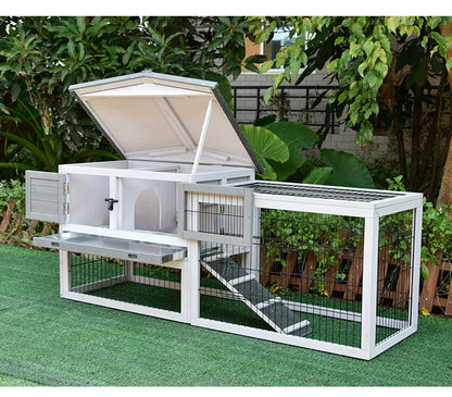 Rabbit Cage Large Size Rabbit Hutch House Breeding Cage Home Tent Villa Rainproof Antiseptic Yard Balcony Double Garden
