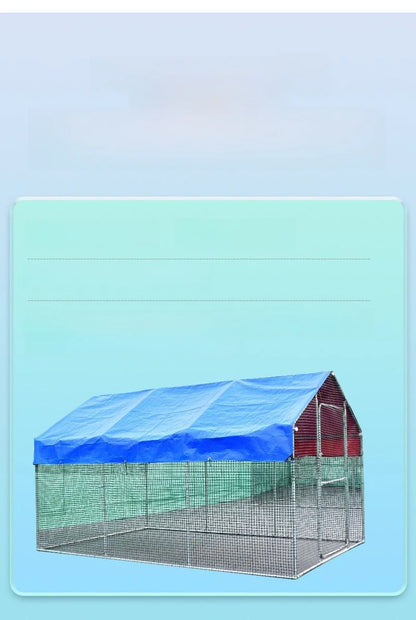 Outdoor Large Chien Coop Ventilated Poultry Cage Rainproof Chien ed Mobile Installation Durable Galvanized Steel Material