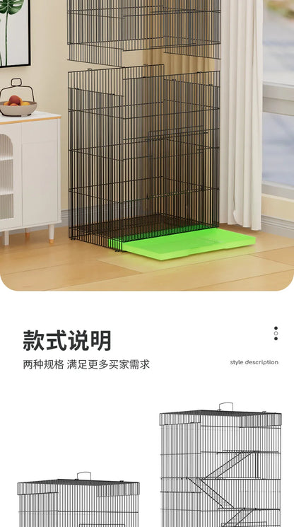 ‌3-Tier Extra Large Small Pet Cage - Sugar Glider Ferret-Proof Habitat, Multi-Level Rat Mansion Villa, Chew-Proof Removable Tray