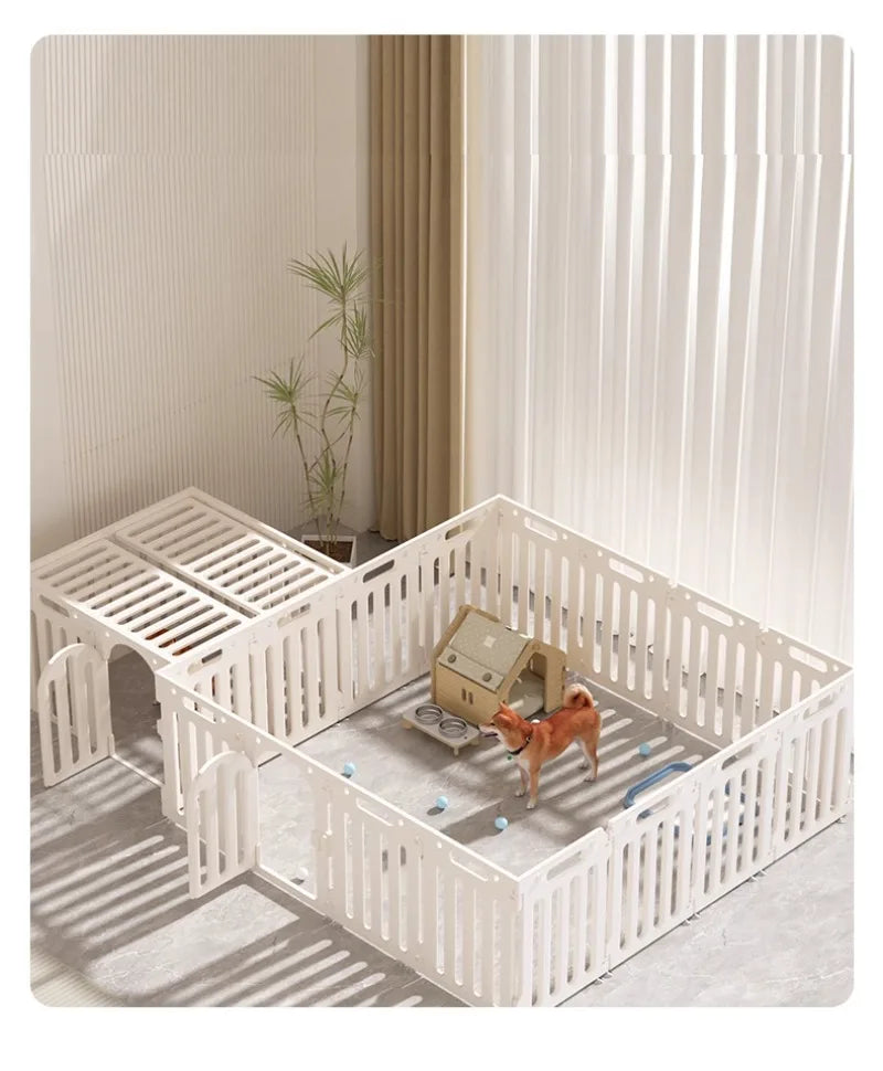 Large Space Dog House Isolation Protecting Dog Fences Indoor Dog Specific Fence Free DIY Assembly Pet Fence with Lid Design