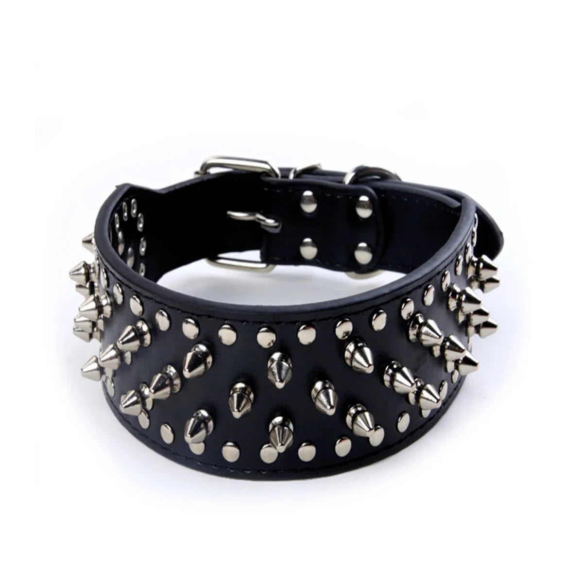 Skull Spiked Studded Leather Dog Collar For Medium Large Dogs Bulldog Adjustable Anti-Bite Neck Strap Collars Leash Accessories