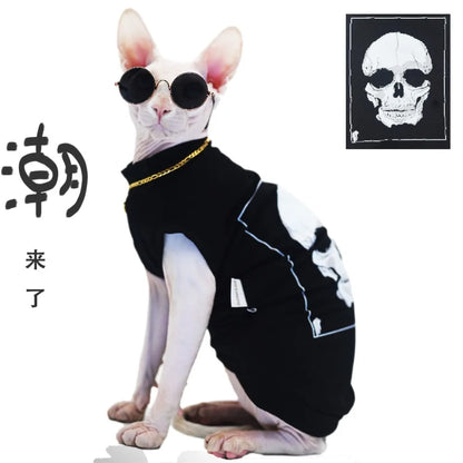 Cool Sphynx Cat Vest - Stylish and Breathable Clothing for Hairless Cats,Devon Rex, Cornish,Kitty