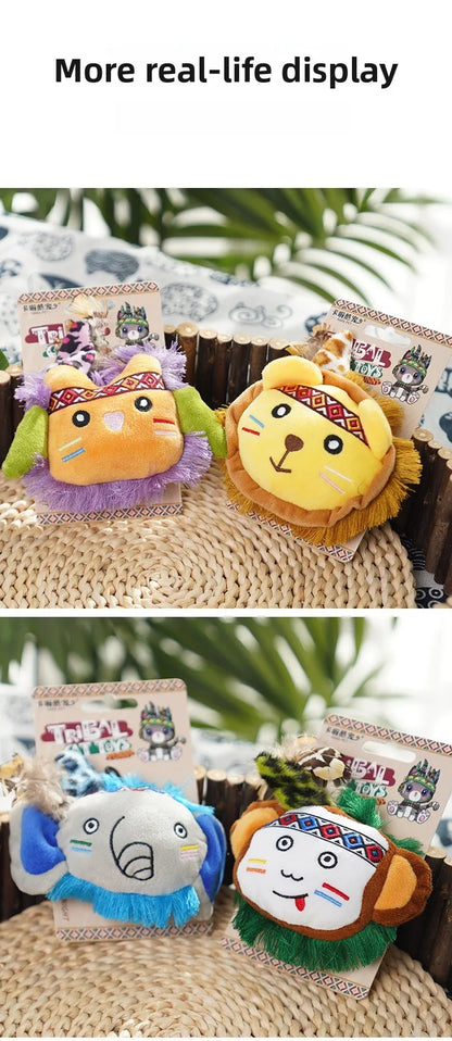 Cat Toys with Catnip, Plush Fringe Feather Toys for Boredom Relief, Chewing & Teething, Interactive Kitten Toys