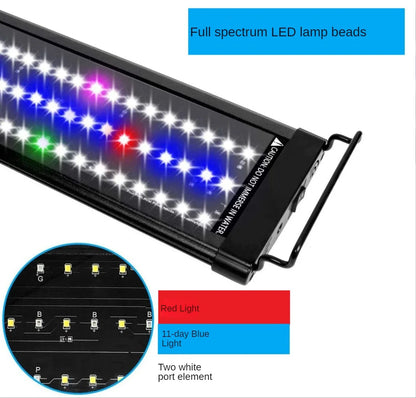 24WLED Aquarium Light,Waterproof Fish Tank Light For Water Plant Fish Coral Reef Light ,Full Spectrum,Extendabl Bracket,RGB LEDs