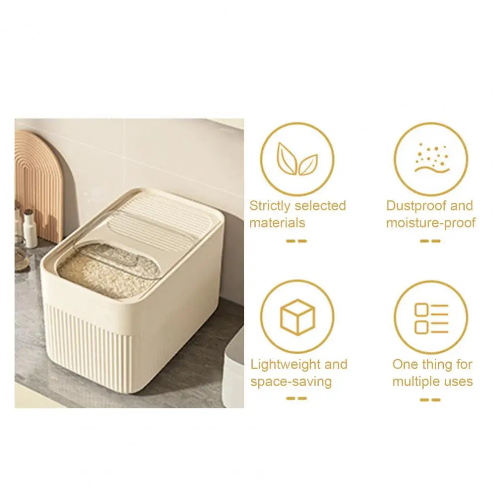 Moisture Proof Rice Dispenser 5KG/10KG Rice Bucket Kitchen Organizer Pet Food Storage Container Cereal Jar Caixa Organizadora