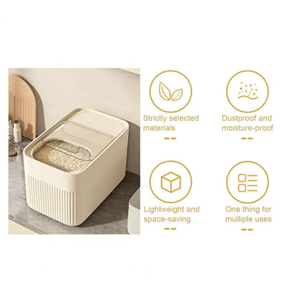 Moisture Proof Rice Dispenser 5KG/10KG Rice Bucket Kitchen Organizer Pet Food Storage Container Cereal Jar Caixa Organizadora