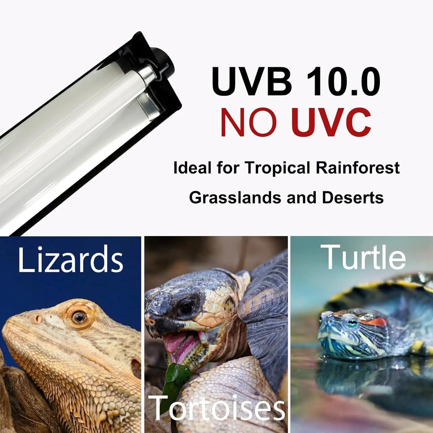 T5 HO UVB Lighting Combo Kit,Reptile Light Fixture with UVB 10.0 Tube Ideal for Bearded Dragon Lizard and Tortoise in Tropical