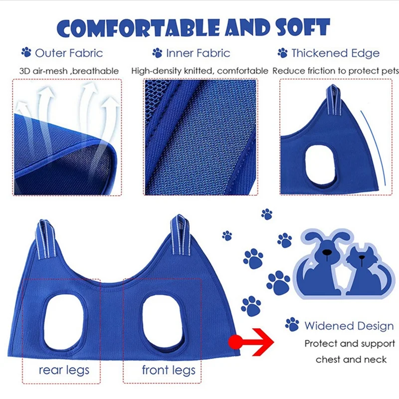 ABKJ-Dog Cat Grooming Nail Cutting Hammock Anti Scratch Fixed Bag Bath Trimming Restraint Bag Pet Hanging Supplies