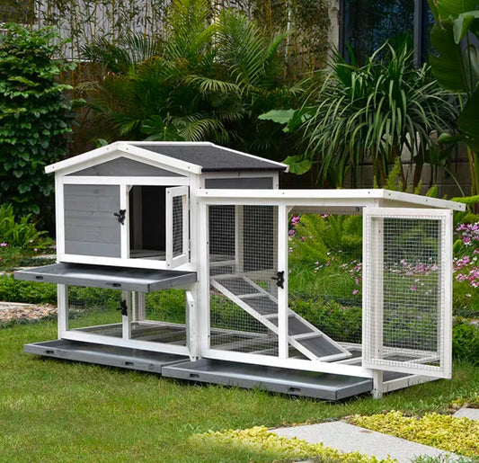 Luxury Wooden Outdoor Waterproof  Rabbit Cage Pet Cage House Chicken Coop