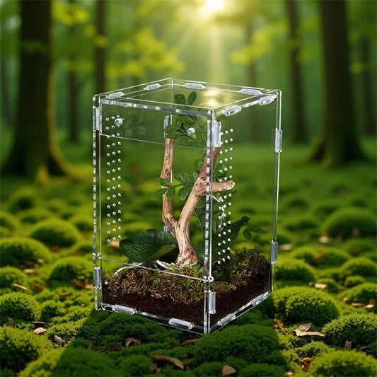 High Clear Acrylic Jumping Spider Terrarium For Insects Frogs Reptiles Pet Enclosure Ideal For Home Table Decor Hobbyists