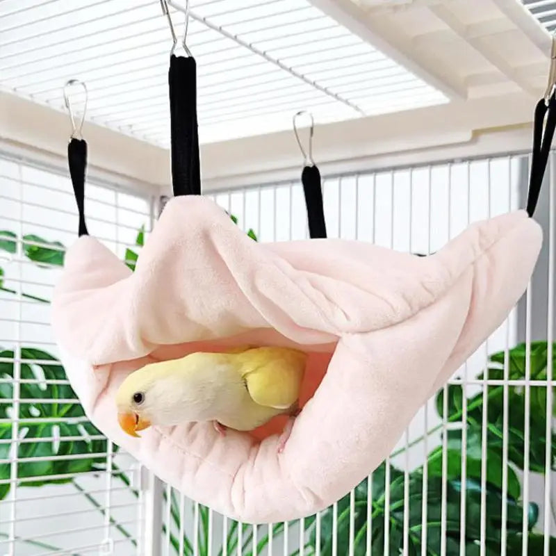 Pet Bird Parrot Hangable Cages Warm Hammock Hut Tent Warm Durable Wear-resistant Hanging Cave Sleeping Hatching Cage Decoration