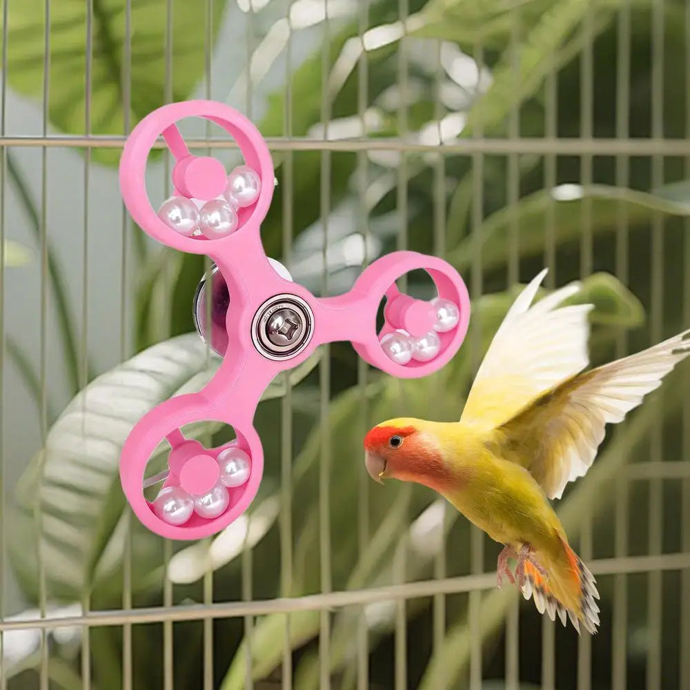 Bird Enrichment Activity Toys Boredom Relief Spinner Wheel windmill bird cage accessories for gnawing and biting