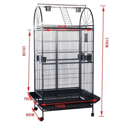 NO STOCK, PLEASE DONT BUY Wire Iron Metal Bird Cage with Wheel Aviary Canary Pigeon Breeding Aviaries Large Bird Cages