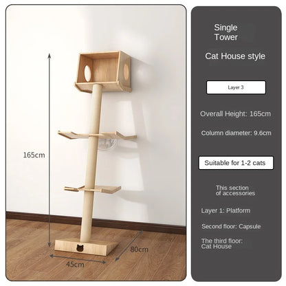 Luxury Large Cat Trees & Towers Wood Scratching Post for Cat Toys Gym Hiding House Sleeping Pad Cooling Pad Pets Stuff Products