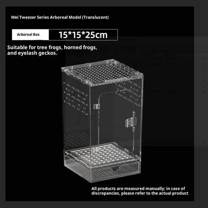 【E】Reptile Breeding Box Lizard Kennel Amphibian Terrarium Transparent Acrylic Feeding Cage Ecological Insect Spider Habitat