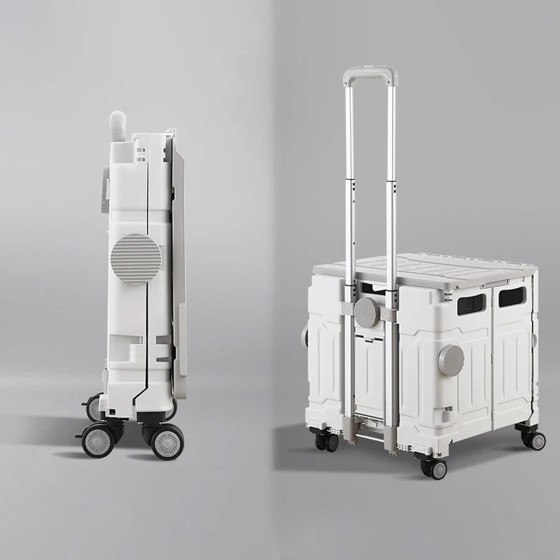 Plastic Foldable Pet Stroller Garden Camping Hand Trolley Carts Utility 4 Wheels Market Storage Mobile Alloy Rod Shopping Cart