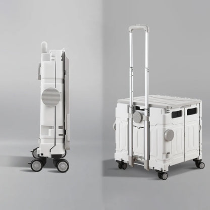 Plastic Foldable Pet Stroller Garden Camping Hand Trolley Carts Utility 4 Wheels Market Storage Mobile Alloy Rod Shopping Cart