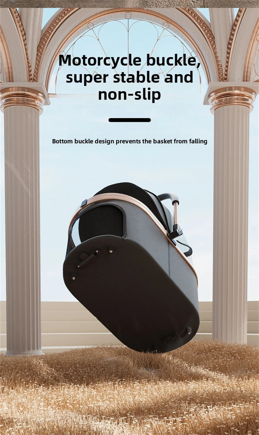 3 in 1 Detachable Pet Stroller for Dog Cat Foldable Travel Carrier up to 50lbs with Portable Carry Bag Storage Basket