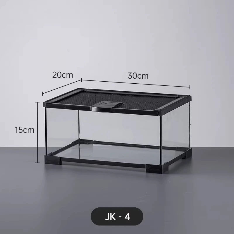 Professional glass reptile terrarium for chameleon,lizard,and snake,suitable for horned frog and water turtle,clear ventilation