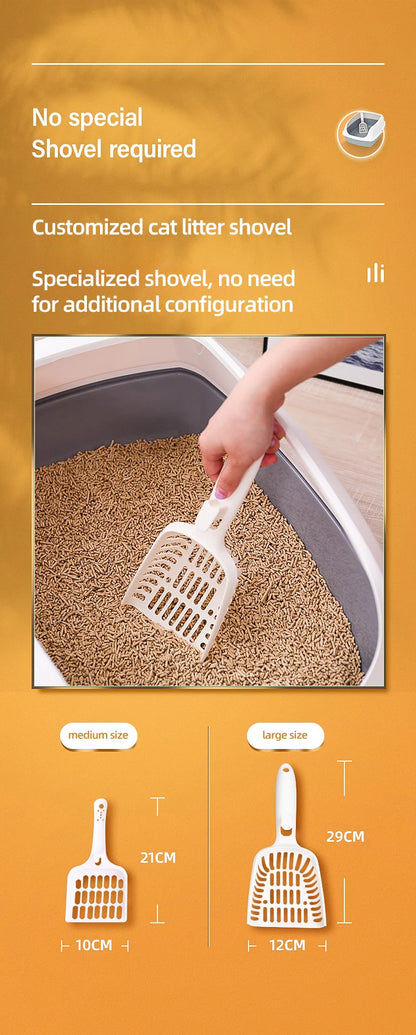 HOOPETCat Litter Box Large Capacity Litter Pan Semi-enclosed Pet LitterLitter Box Kitty Supplies Cat Potty Open Cat Litter Box