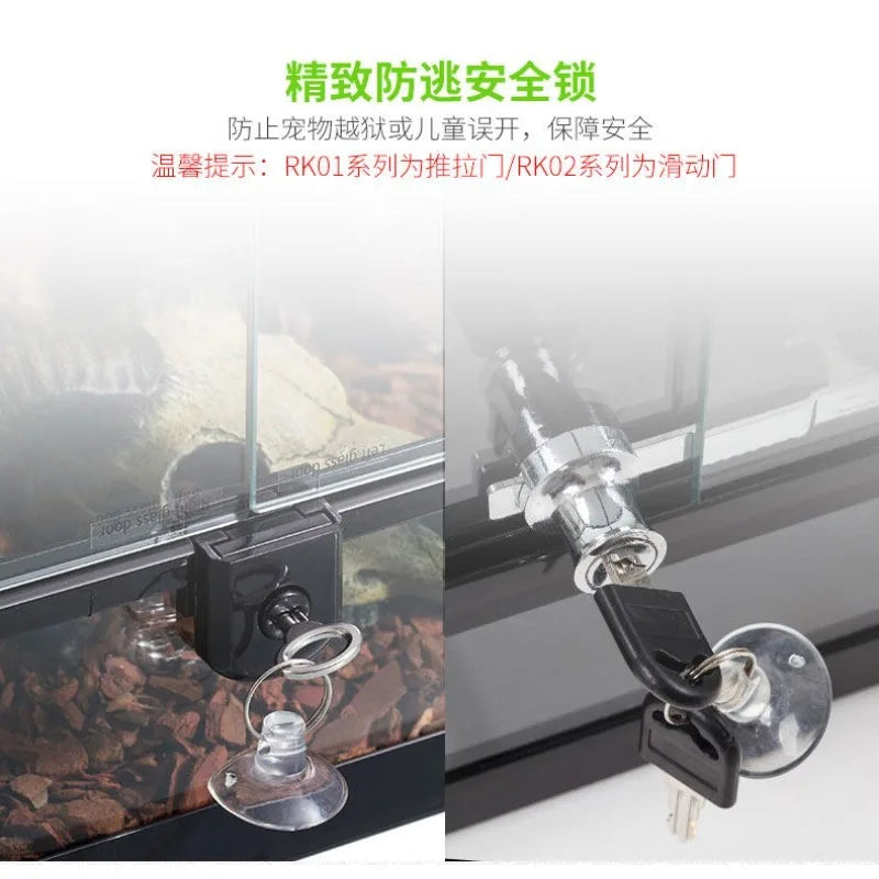 Glass Insulated Reptile Tank for Turtle Tortoise Lizard and Chameleon,Crawling Pet Breeding Box with Heat Retention Structure