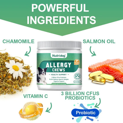 Anti-allergic & hip joint & calming & probiotic dog food for dogs full stage comprehensive nutrition-120 soft chews