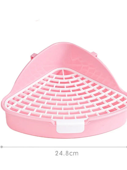 Rabbit Litter Tray Toilet Animal Potty Trainer Bunnies Corner Toilet Box for Ferret Hamster Dragon Cat Guinea Pig Dutch Supplies