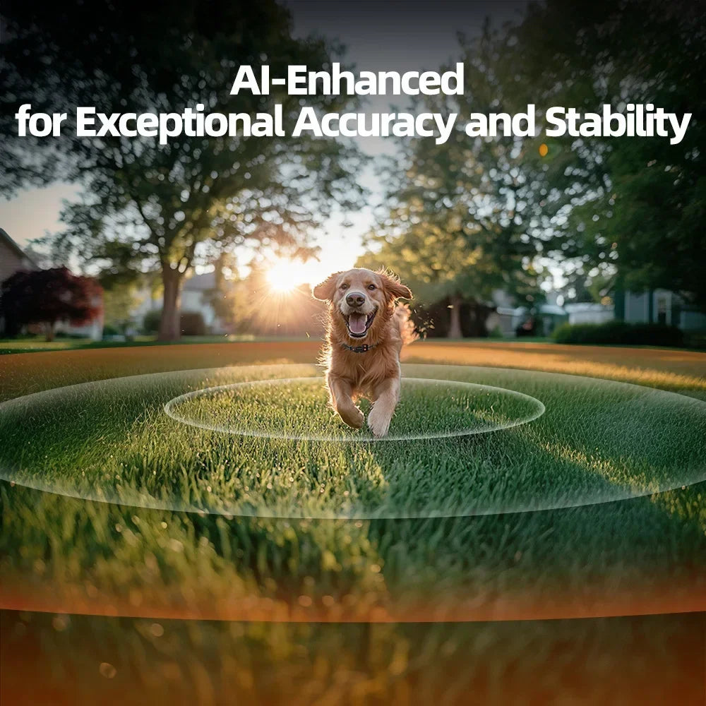 New Upgrade Smart GPS Wireless Dog Fence, Pet Training Collar,Electronic Fence,Invisible Virtual Outdoor Waterproof OLED Screen