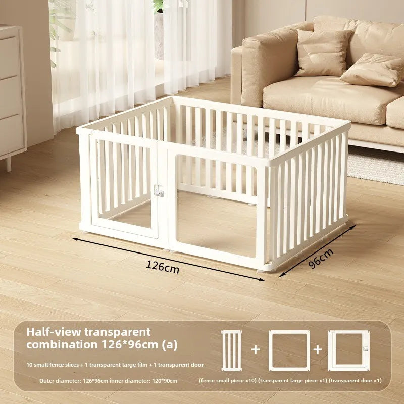 DIY Free Combination Pet Fence Fully Transparent Acrylic Small Dog Indoor Home Dog House Balcony Safety Fence Pet Furniture