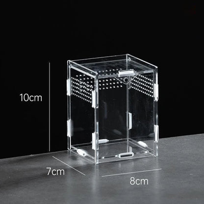 Acrylic Transparent Reptile Breeding Box Terrarium Habitat Insect Spider Lizard Scorpion Feeding Cage Arboreal Enclosure Case