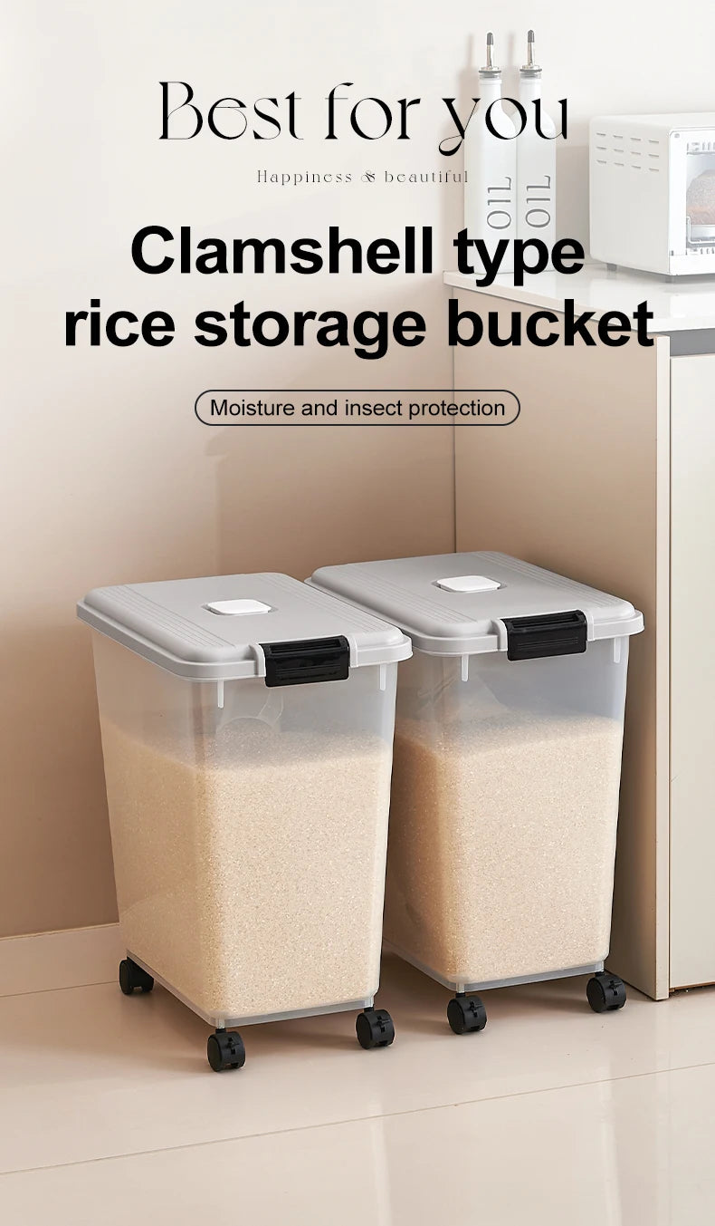 Rice bucket Household flour storage tank sealed against insects and moisture food-grade rice storage box Rice box