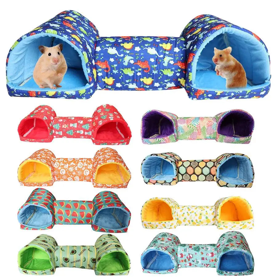 Hamster House Guinea Pig Bed Cave House Hideout for Dwarf Rabbit Bunny Ferret Hamster Chinchilla Hedgehog Washable Cage Nest