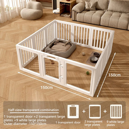 DIY Free Combination Dog Fence Transparent Indoor Acrylic Dog Playpen Splicing Isolation Pet Fences Household Small Enclosure