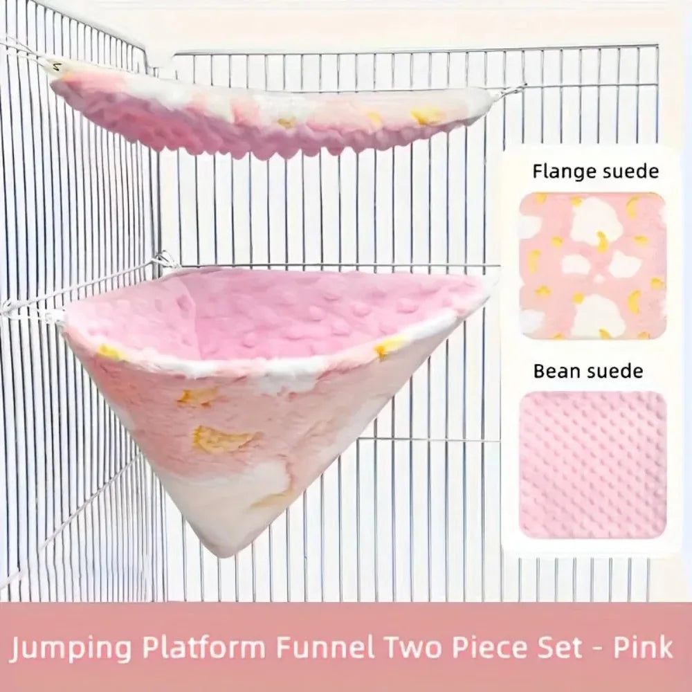 Fashion Hanging Small Pet Cage Flannel Velvet Warm Pet Hammock Breathable Squirrel Beds for Sugar Glider Parrot Hamster