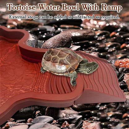 Turtle Bathing Pool Amphibians Accessories Turtle Soaking Tub with Ladder Landscape Fish Tank Decoration Aquarium Ornament
